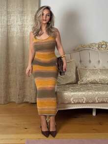 Jeta Ari Váy len dài ôm dáng thanh lịch dành cho nữ, không tay, mùa thu/đông - Nhiều màu - Xem 1