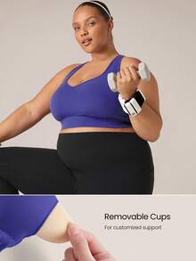 GLOWMODE FeatherFit™-Sculpt 镂空工字背心运动文胸背心中等强度慢跑训练可拆卸罩杯 - 紫羅蘭色 - 查看 2