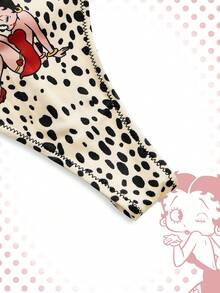 Betty Boop | ROMWE Bộ 3 chiếc quần lót dây in họa tiết da báo và ngựa vằn - Nhiều màu - Xem 4