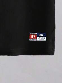 2pcs/Set Toddler Boys' Casual Creative Gradient Black & Red Number 67 Letter Slogan Print Short Sleeve T-Shirt And Shorts, Comfortable Daily Outfit For Spring, Summer & Autumn - Multicolor - View 3