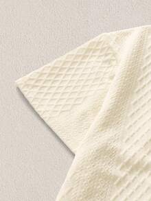Mercer Haus Men's Casual Commuting Homewear Solid Color Versatile Sports Breathable Diamond Pattern Set - White - View 4