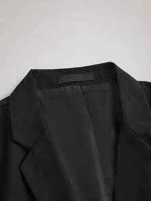 男士休闲西装外套，基础款西装外套，优雅商务休闲正式派对着装，男士礼物 - 黑色 - 查看 4