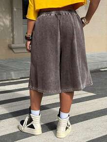 Muchica 巧克力棕色蓬松短裤，加大码 - 巧克力棕 - 查看 2