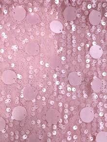 Glamine 女士纯色亮片性感时尚紧身半身裙 闪光迷你裙 亮片裙 女士闪亮迷你裙 粉色亮片迷你裙 - 藕粉色 - 查看 7