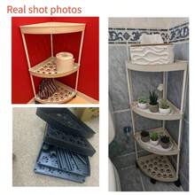 Corner Bathroom, Triangular Corner Rack, Floor-Standing Toilet, Washroom, Bathroom, Storage Rack, Gap, Multi-Layer Kitchen Storage Rack, Bathroom Accessories, Room Decor - Multicolor - View 11