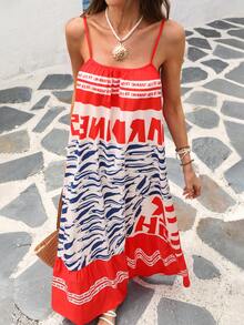 Vivid Eden Women's Printed Dress, Suitable For Spring/Summer Vacation - Multicolor - View 3