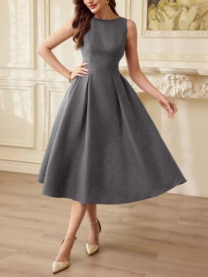 Vintamour Đầm nữ cổ điển thanh lịch có túi, xếp ly, thích hợp mặc đi làm, đi nghỉ lễ, dự tiệc, đầm hè, đầm dài mùa hè cho nữ, trang phục mùa hè cho nữ, quần áo mùa hè, trang phục mùa xuân cho nữ, trang phục nghỉ xuân, trang phục ngày lễ tình nhân, trang phục ngày lễ tình nhân cho nữ, đầm ngày lễ tình nhân, trang phục ngày lễ tình nhân, đầm thanh lịch cho nữ, đầm đỏ thanh lịch, đầm sinh nhật cho nữ.