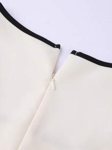 Franclia Đầm hè cổ vuông thanh lịch dành cho nữ - Màu be - Xem 4