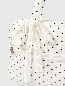 ROMWE Kawaii White Love Polka Dot Mobile Phone Pendant Shoulder Bag - White - View 3