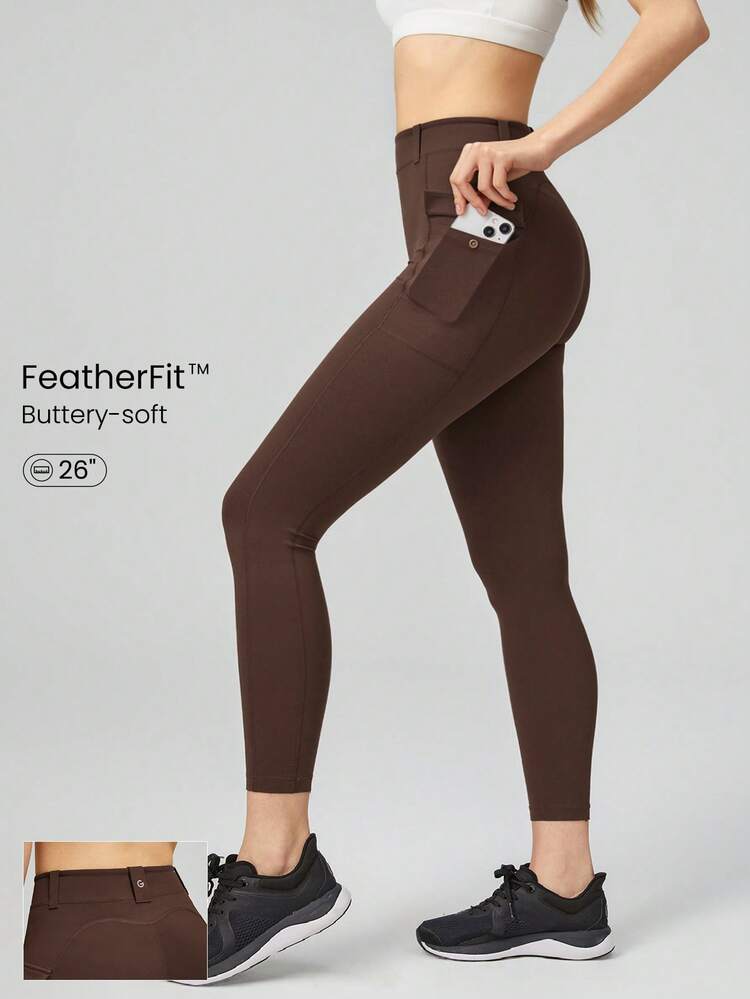26" FeatherFit™ Cargo Pocket Belted Leggings Low Impact Daily Casual Summer