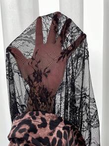 Easowa Robe ample et confortable à empiècement en dentelle imprimé léopard, sans manches. Col rond, épaules larges. Robe décontractée, élégante, pour le travail ou les vacances. Printemps/Été pour femmes - Multicolore - Voir 5
