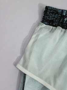 Manfinity KASUA 男士字母印花撞色长袖上衣和棕榈树印花短裤泳装套装 - 黑色 - 查看 8