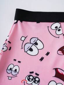 SpongeBob SquarePants | SHEIN Quần short nữ in hình hoạt hình, cạp chun. - Hồng - Xem 3