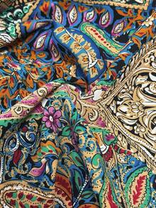 Breezaya Women's Holiday Paisley Print Criss-Cross Jumpsuit - Multicolor - View 8