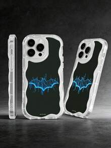 BATMAN X SHEIN Ốp lưng điện thoại iPhone với logo Batman Neon, viền lượn sóng trong suốt. - Nhiều màu - Xem 2