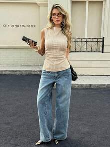 Siren Gaze Women's Striped Casual Versatile Daily Wear Top - Apricot - View 5