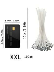 100pcs Candle Wicks For Making Candles, Waxed Wicks For Candle Making DIY,Smokeless Candle Wicks - White - View 4