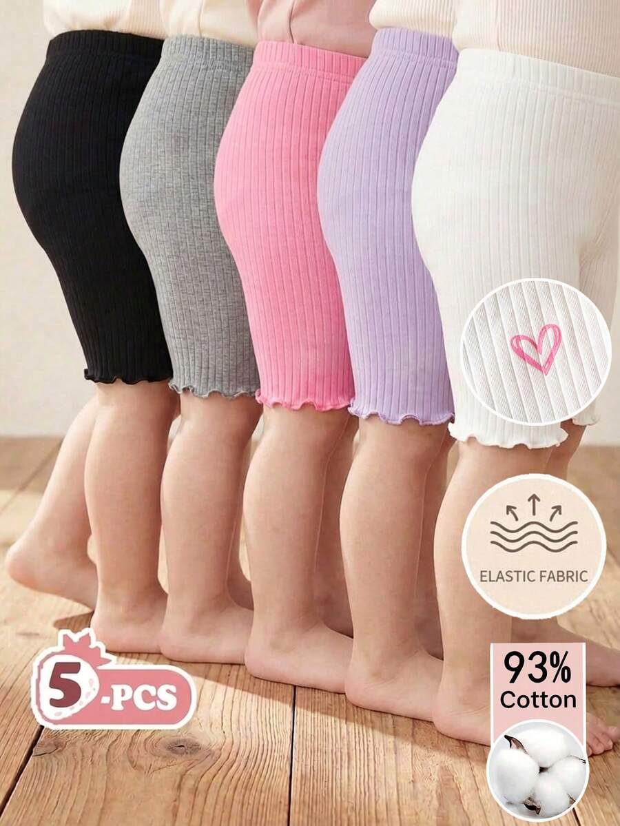 SHEIN 5 chiếc quần cho bé gái - Nhiều màu - Xem 1