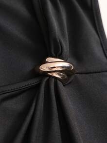 Elenzga Damen elegantes elastisches Strick-Patchwork Geometrisch Farbblock Muster A-Linien Kleid, geeignet für Alltag und Büro, Frühling/Sommer - Verschiedenfarbig - Übersicht 7