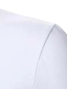 Manfinity Homme Kaos Pria Kasual Sehari-hari dengan Warna Kontras, Kerah Bulat, Lengan Pendek, Musim Panas - MultiWarna - View 5