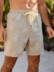VENTUSAIL Quần short nam thường ngày, chất liệu vải lanh dệt jacquard họa tiết thêu chuyển màu, phù hợp với phong cách , đi biển, hẹn hò mùa hè, phối đồ hàng ngày, món quà thiết yếu cho bạn trai/chồng, phong cách Y2K, thời trang nam thường ngày. - Màu Khaki - Xem 6