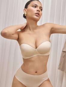 Bralution Underwire Bra With 2 Packs Bra Strap - Apricot - View 5