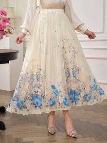 Modelyn Gonna elegante plissettata con stampa floreale, stile vacanziero per donna - Multicolore - Visualizzare 1
