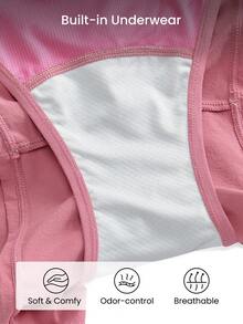 GLOWMODE VitalSwift Shape Shifter Tummy Control Ultra-High Shorts With Built-In Shorts Pocket Daily Casual Gym Summer Workout Quick Dry Moisture Wicking Anti-Odor - Rusty Rose - View 3
