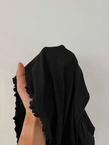 ZzzCrew Letter Print U-Neck Contrast Color Lace Backless Short Sleeve Shorts Pajama Set - Black - View 7