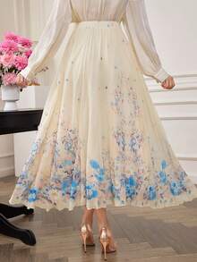 Modelyn Gonna elegante plissettata con stampa floreale, stile vacanziero per donna - Multicolore - Visualizzare 2