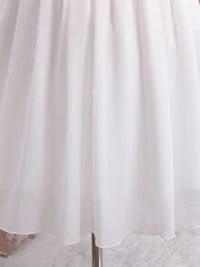 Đầm dài trắng cho bé gái, chất liệu sợi polyester, nhẹ, không tay, thích hợp cho mùa xuân, hè, thu, đám cưới, tiệc sinh nhật. - trắng - Xem 7