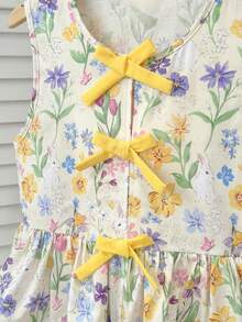 SHEIN 少女可爱蝴蝶结条纹吊带背心，休闲日常百搭款 - 彩色 - 查看 5