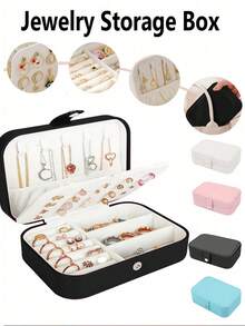 1PC Portable Travel Jewelry Organizer, Mini Multi-Function Case For Rings Earrings Necklace, Large Capacity Waterproof Display Box - Multicolor - View 6