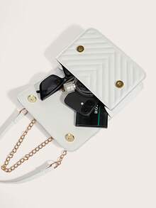 Enchnt 女士手提包、托特包、单肩包、V 型包、高端包、流苏包、适合度假、办公室女士和学生、黑色 - 白色 - 查看 4