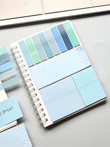 1个可伸缩便签本，多功能学生办公用品套装，时尚低调配色，适合学校、办公室、学生、专业人士桌面收纳，返校礼物之选 - 彩色 - 查看 11