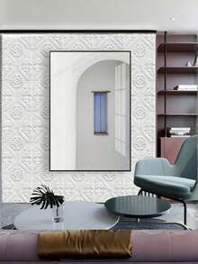10/20/30 Pcs Self Adhesive 3D Embossed Waterproof Dustproof Easy Install Removable Luxury Embossed Pattern White Beige 3D Self Adhesive Wallpaper For Living Room Bedroom Ceiling Wall Room Renovation Home Decor Wall Sticker - White - View 2