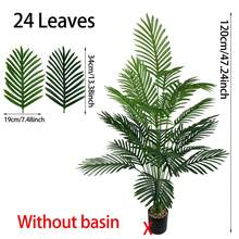 Large Artificial Palm Trees, Realistic Green Plants, Plastic Monstera, Large-Leaf Areca Palms, Tropical Cycas-Perfect For Home, Office, Parties, And Outdoor Decor - Green - View 7