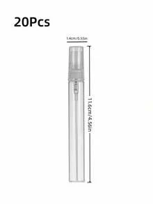 20pcs Refillable Mini Perfume Spray Bottles, Transparent Cosmetic Essence Liquid Storage Containers With Spray Pump (10ML) - Clear - View 8