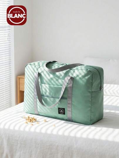 Madebyblanc 1个可折叠旅行手提包，防水，可随身携带，符合美国精神航空个人物品、运动健身包、周末旅行包、过夜行李箱标准，男女通用，蓝色，轻便便携，适合度假、商务旅行等各种场合。