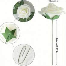30pcs Artificial Foam Roses For DIY Wedding Decorations, Perfect As A Valentine'S Gift Or Bridal Bouquet,Valentine's Day Wedding Decoration Rayon Flowers Realistic Rose Bouquet With Long Stems For Home Wedding Decoration Party - Multicolor - View 3