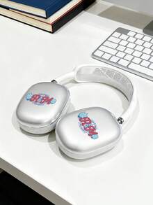 Rick and Morty X SHEIN 瑞克和莫蒂疯狂科学家双人组透明耳罩式耳机套，时尚图案保护壳，卡通粉丝礼物，防震防刮外壳，快速发货 - 無色 - 查看 3