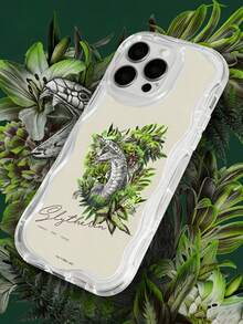 HARRY POTTER X SHEIN Ốp điện thoại Harry Potter Gryffindo, R và S Lytherin họa tiết hoa, viền lượn sóng, trong suốt, mềm mại, chống rơi vỡ và chống mài mòn, hàng chính hãng HP. - Nhiều màu - Xem 2