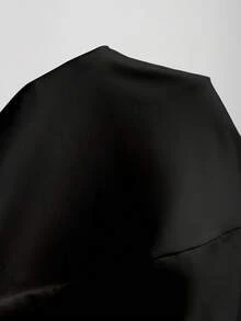 Mistrie 女士纯色深V领休闲日常连体衣 - 黑色 - 查看 5