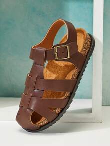 Mini mi Girl's Fashion Comfy Fisherman Sandals - Coffee Brown - View 6
