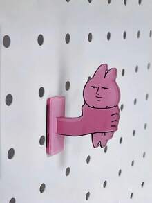 Joivida 1/2 Cute Pink Rabbit Hook, Cartoon Wall Mounted Storage Hook, Refrigerator Decoration, Suitable For Kitchen, Bathroom, Bedroom And Door, Suitable For Backpacks, Keys, Towels, Headbands, Toiletries And Household Items. - Multicolor - View 9