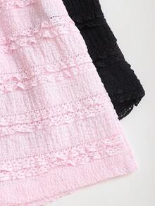 Elamini Spring/Summer New Low-Waist Bow Shorts Set, Sweet Cute Fashionable, Suitable For Daily Wear Lounge Black Blush Pink - Multicolor - View 8