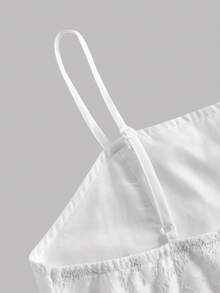 Pitira Vestido midi de encaje blanco para niñas preadolescentes, elegante para vacaciones, fiestas, bodas, regreso a la escuela, graduación - Blanco - Ver 8