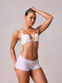 Veilyse Solid Adjustable Strap Underwire Bra, Lingerie - White - View 4