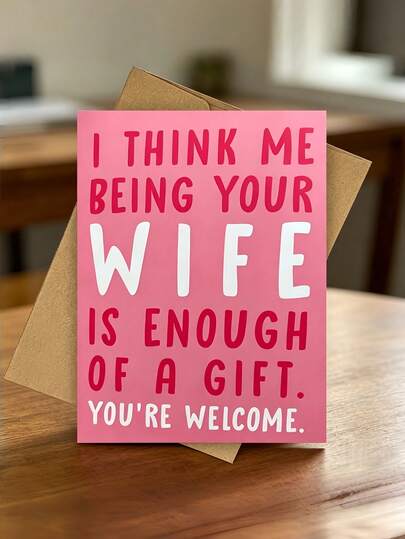 1PC Funny Husband Birthday Card With Envelope And Thank You Card Prank Joke Gift For Valentine Day Anniversary Husband From Wife Humorous Greeting Card Romantic Surprise Love Note For Him Not Serious Silly Marriage Celebration