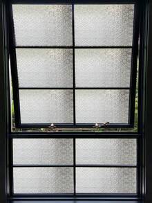 1 Roll Vintage Geometric Pattern Glass Film, Privacy Window Film, Glass Window Sticker, Reusable Non-Adhesive Glass Decoration For Home And Office - Clear - View 13